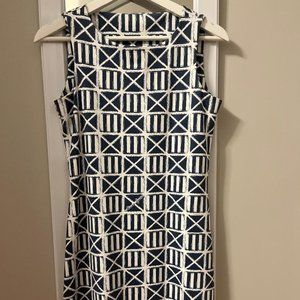 Mahi Gold blue geometrical pattern sleeveless dress XS